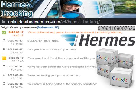 Hermes tracking with postcode